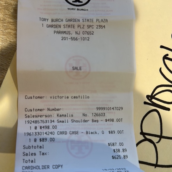 Tory burch matte black purse - Picture 7 of 9